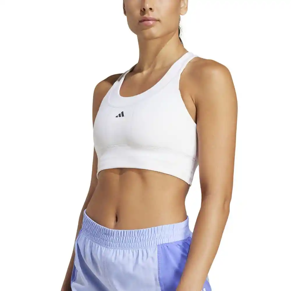 Adidas Crop Run Ms Pkt Bra Mujer Blanco Lab