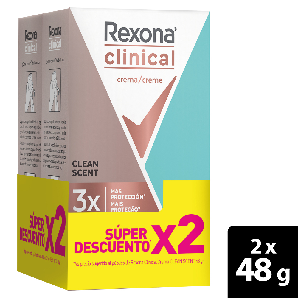 Rexona Desodorante en Barra Clinical Clean Scent 48 g