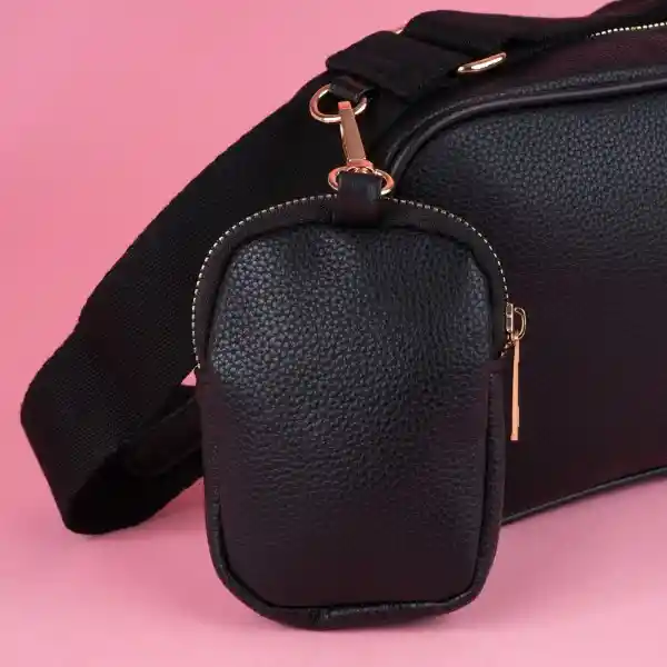 Bolso Crossbody y Monedero 2 en 1 Texturizado Negro Miniso