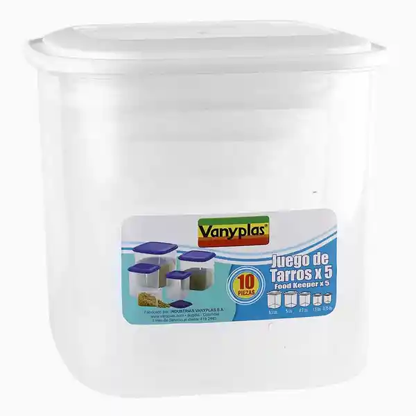 Vanyplast Juego de Tarro Blanco