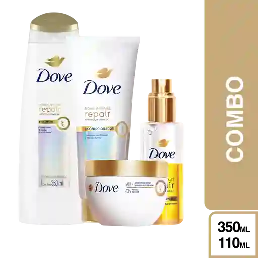 Combo Dove Shampoo + Acondicinador + Tratamiento + Oleo Bifásico