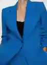 Blazer Americana Iguana Azul Talla S Mujer Mango