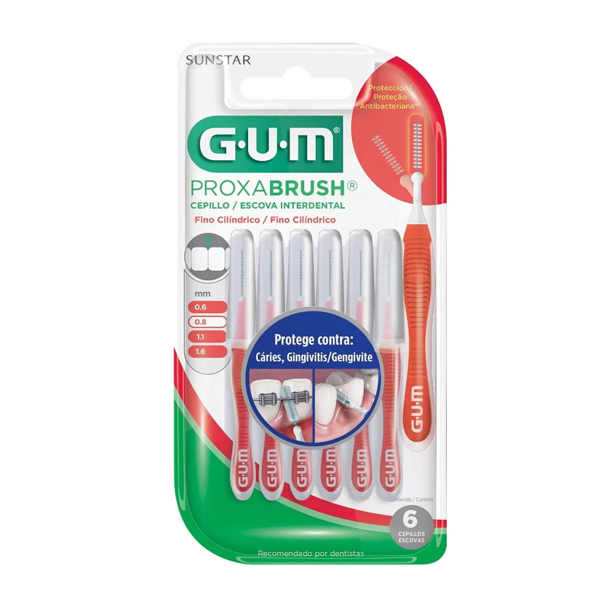 GUM Cepillo Interdental 0.6mm Ultra Fino 6 Unidades