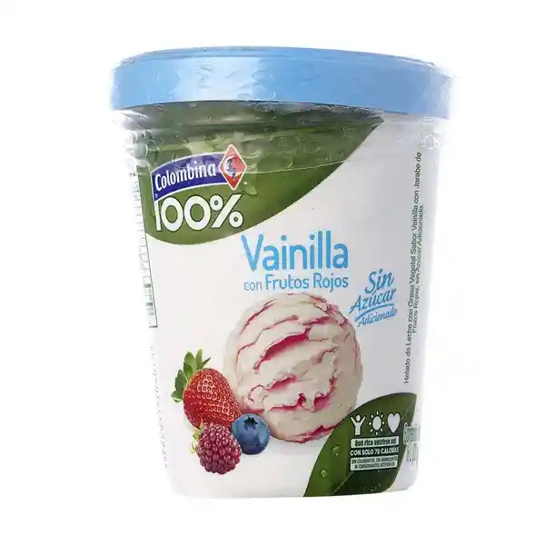 Colombina Helado 100% Vainilla Frutos Rojos Sin Azúcar