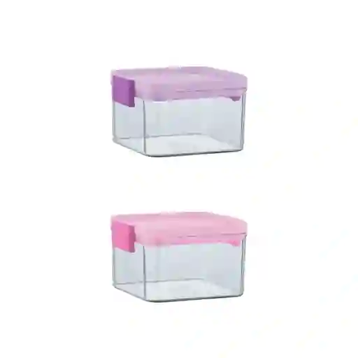 Contenedor Almacenamiento Con Doble Cierre 450 mL Serie Miniso