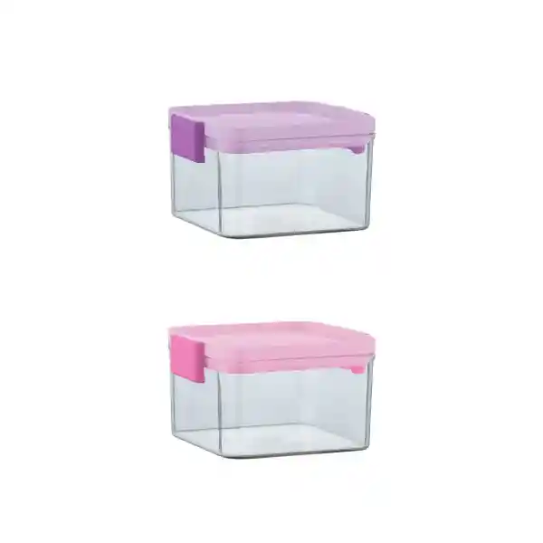 Contenedor Almacenamiento Con Doble Cierre 450 mL Serie Miniso