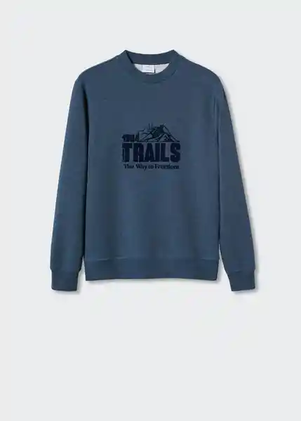 Sudadera Trails Azul Talla L Hombre Mango