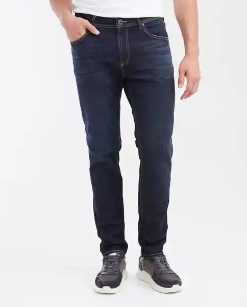 Jean Straight Fit Azul Dark Ultraoscuro Talla 34/32 Chevignon