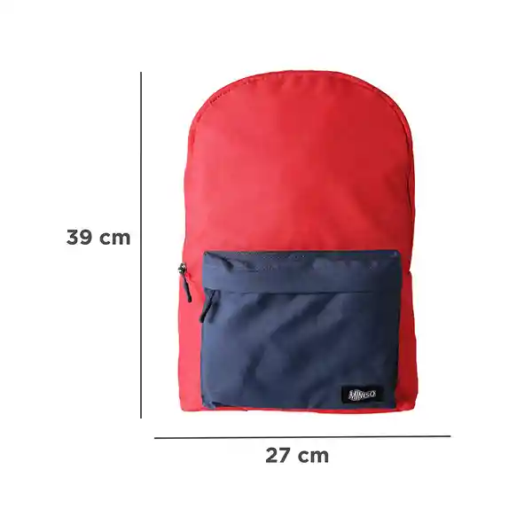 Maleta Escolar Rojo y Azul Miniso