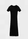 Vestido Nenufar Negro Talla M Mujer Mango