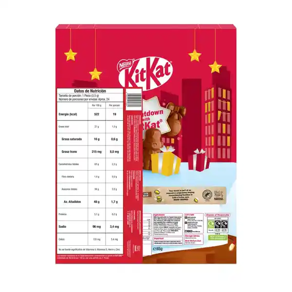 Chocolates KITKAT Calendario de Adviento 24 Unds x 85g