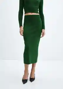 Falda Prinches Verde Talla XS Mujer Mango