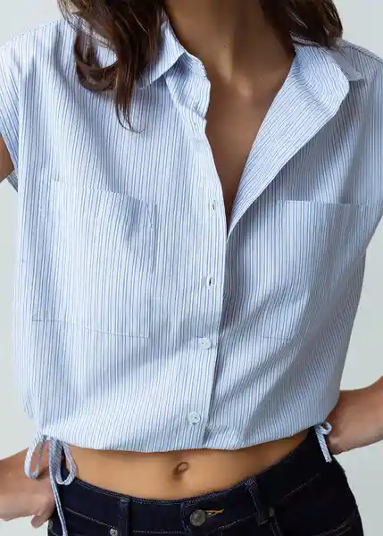 Camisa Mapi Mujer Azul Cetaceo Talla S Naf Naf