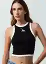 Camiseta Mujer Negro Puro Ultra Oscuro Talla L 402G032 Naf Naf