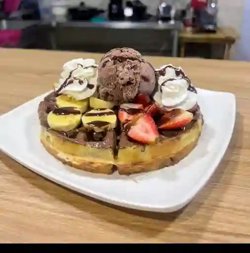 Waffles banano fresas