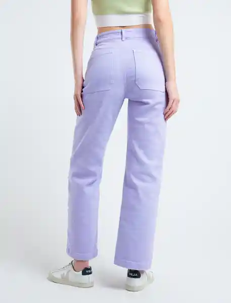 Pantalón Piw Mujer Morado Portugal Claro Talla 4 Naf Naf