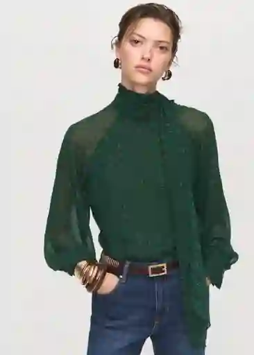 Blusa Lucia Verde Talla S Mujer Mango