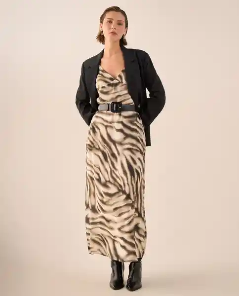 Vestido Gris Elefante Medio Talla S 499G008 Esprit