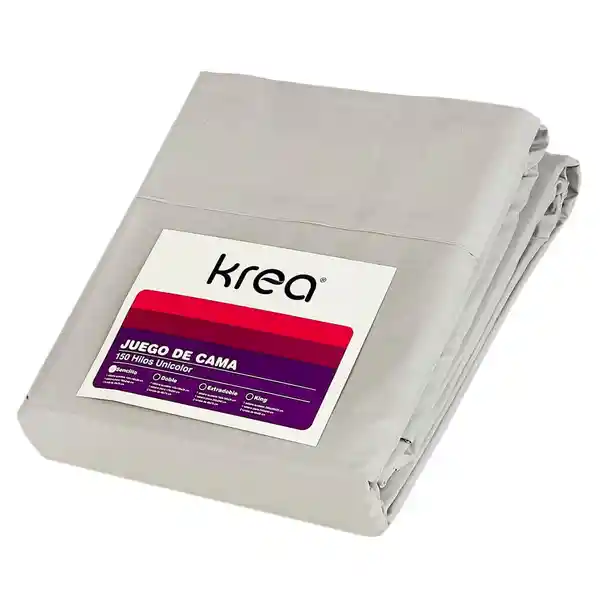 Krea Juego de Cama Sencillo 150 Hilos Unicolor Gris