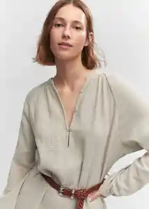 Enterizo Mono Bambú Piedra Talla M Mujer Mango