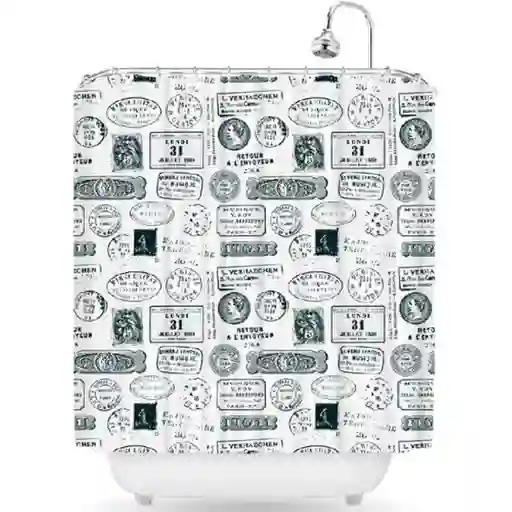 Cotidiana Cortina Baño Poliéster Estampada