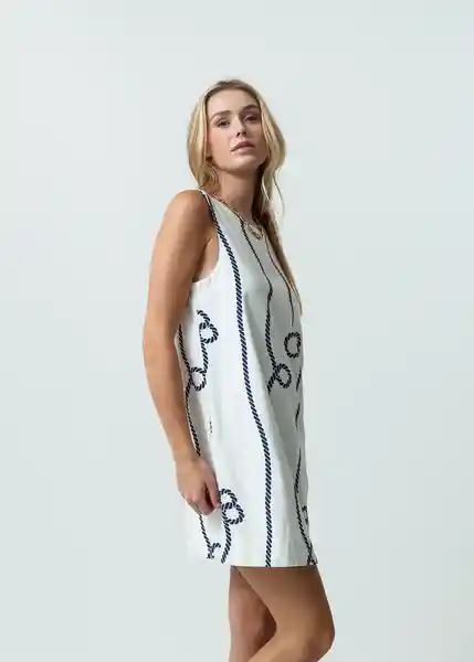 Vestido Missu Mujer Crudo Marfil Claro Talla M 472G304 Naf Naf