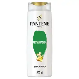 PANTENE Shampoo para cabello tratado químicamente dañado y con puntas abiertas Pantene Restauración con Aceite de Argán y las exclusivas Pro-Vitaminas 200 ml