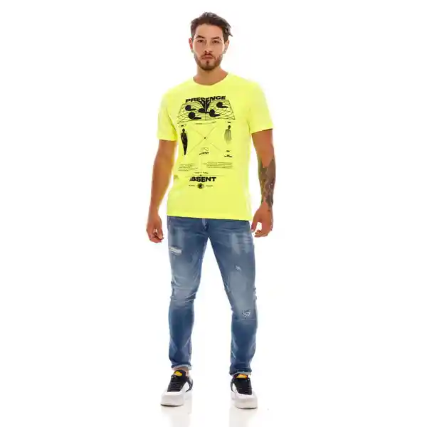 Pilatos Camiseta Manga Corta Presence Amarillo Neón Talla L