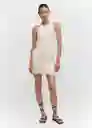 Vestido Pasi Crudo Talla L Mujer Mango