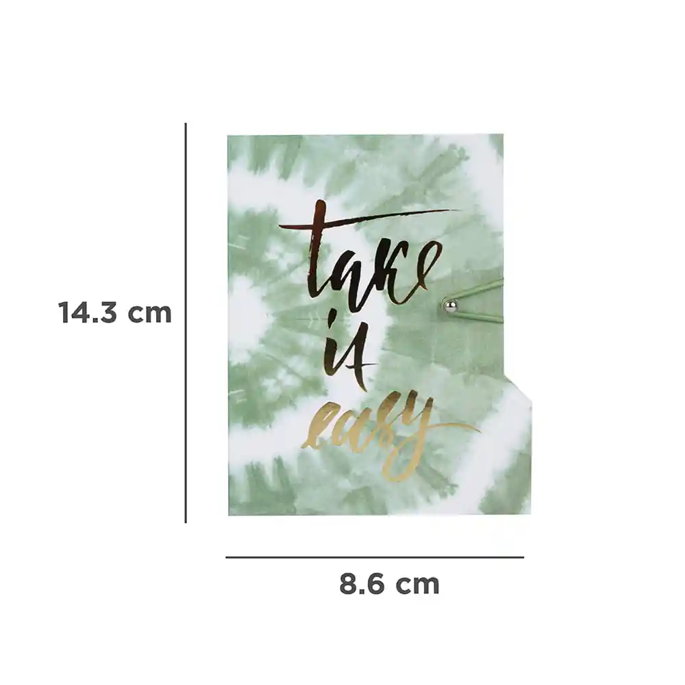 Set Cuaderno A6 Rayado Dry Series Verde 68 Hojas Miniso