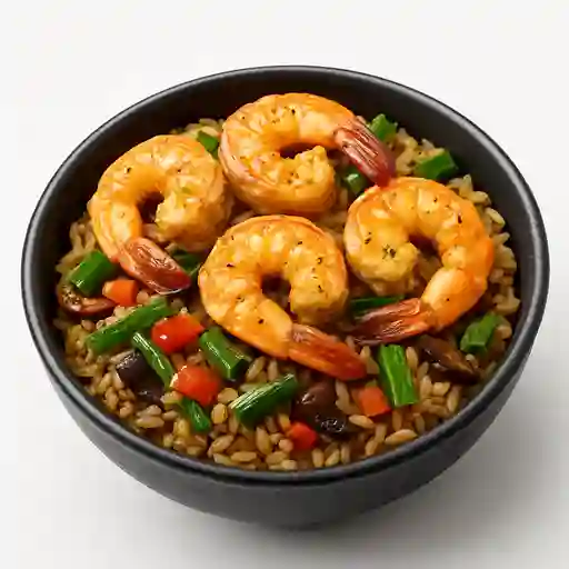 Arroz Yakimeshi con Langostinos