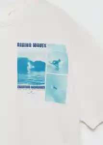 Camiseta Fotowave Off White Talla 10 Niños Mango