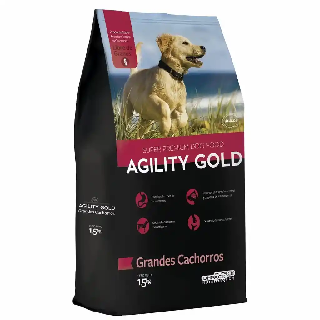 Agility Gold Alimento Para Perro Grandes Cachorros 1.5 Kg