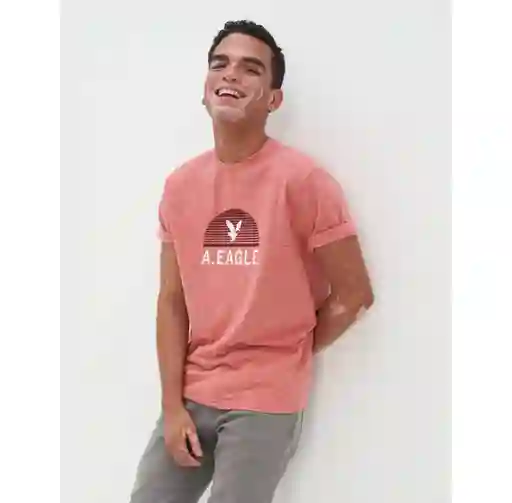 Camiseta Hombre Rosado Talla X-SMALL American Eagle