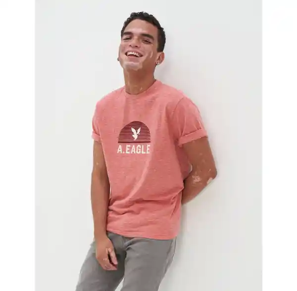 Camiseta Hombre Rosado Talla X-SMALL American Eagle