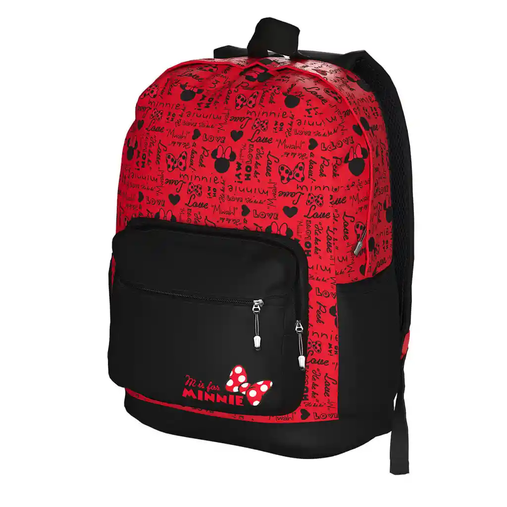 Morral Puff Printing Minnie Mouse Rojo
