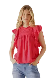 Blusa Manga Corta Fucsia Talla S