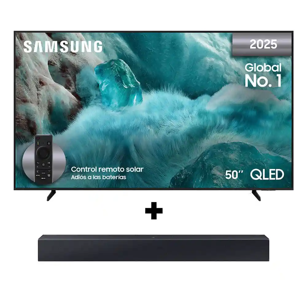 Televisor Samsung 50'' Qled 4k Smart Tv Qn50q7faakxzl + Barra de Sonido B400f