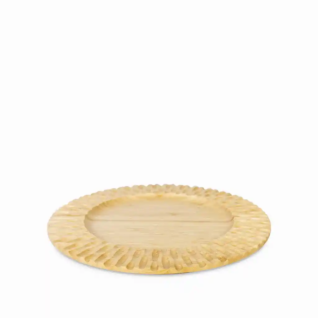 Plato Base en Bambú Líneas 32 cm Ambiente Gourmet