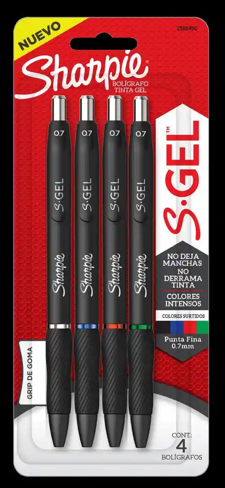 Bol. Sharpie Gel Rt &nbsptx4&nbsp Surtido Básico Sharpie