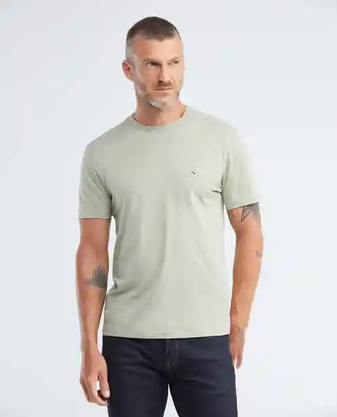 Camiseta Basica Cuello U Verde Aplomado Claro Talla Xl Hombre Chevignon