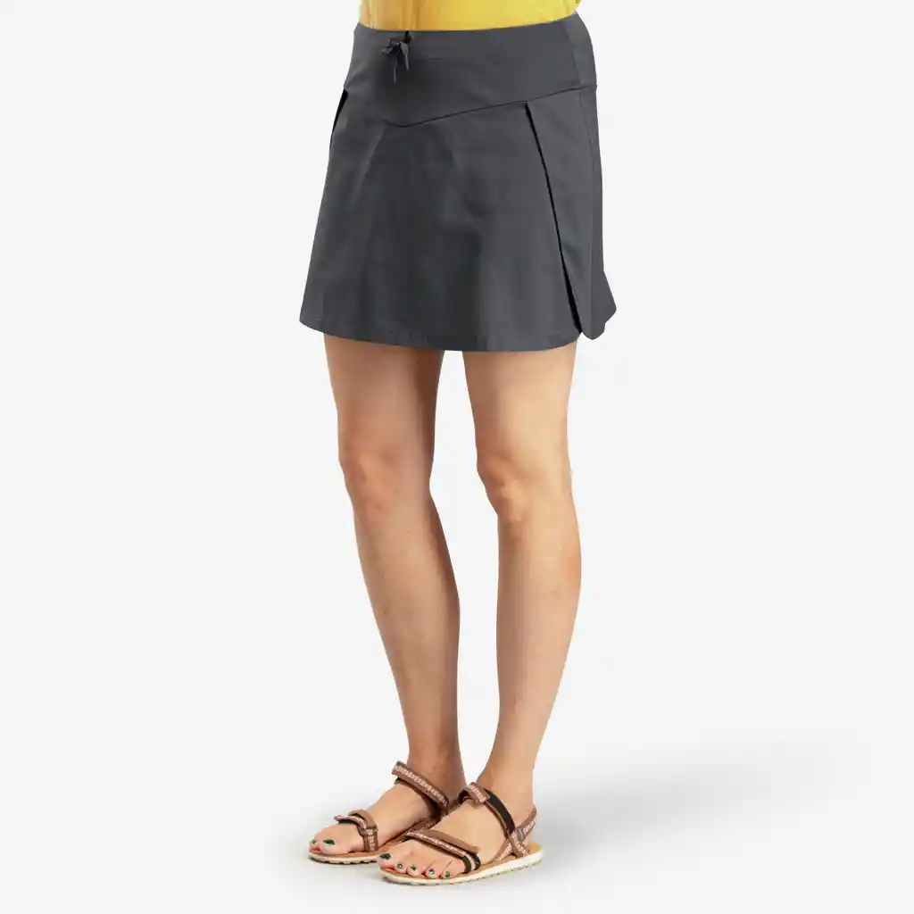 Falda-short Mujer Senderismo - Nh500 - Gris