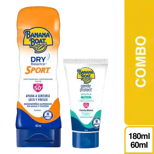 Combo Protector Solar Mineral Facial + Sport Loción Banana Boat