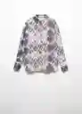 Camisa Prisma Malva Talla XS Mujer Mango