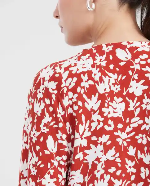 Camiseta Duotone Flower Blouse Rojo Granate Oscuro T S Chevignon