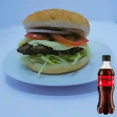 Combo Hamburguesa de Carne +Cocacola S/az 400ml
