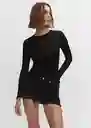Short Hailey Tejano Negro Talla 44 Mujer Mango