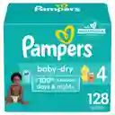 Pampers Pañales Baby-Dry Talla 4 x 128 Unidades