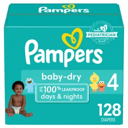 Pampers Pañales Baby-Dry Talla 4 x 128 Unidades