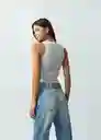 Camiseta Mujer Crudo Preteñido Talla M Naf Naf
